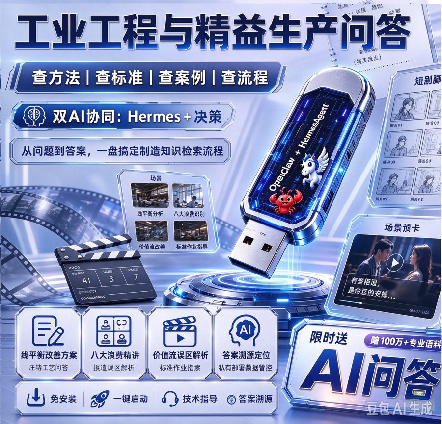 工业工程与精益生产知识库海报